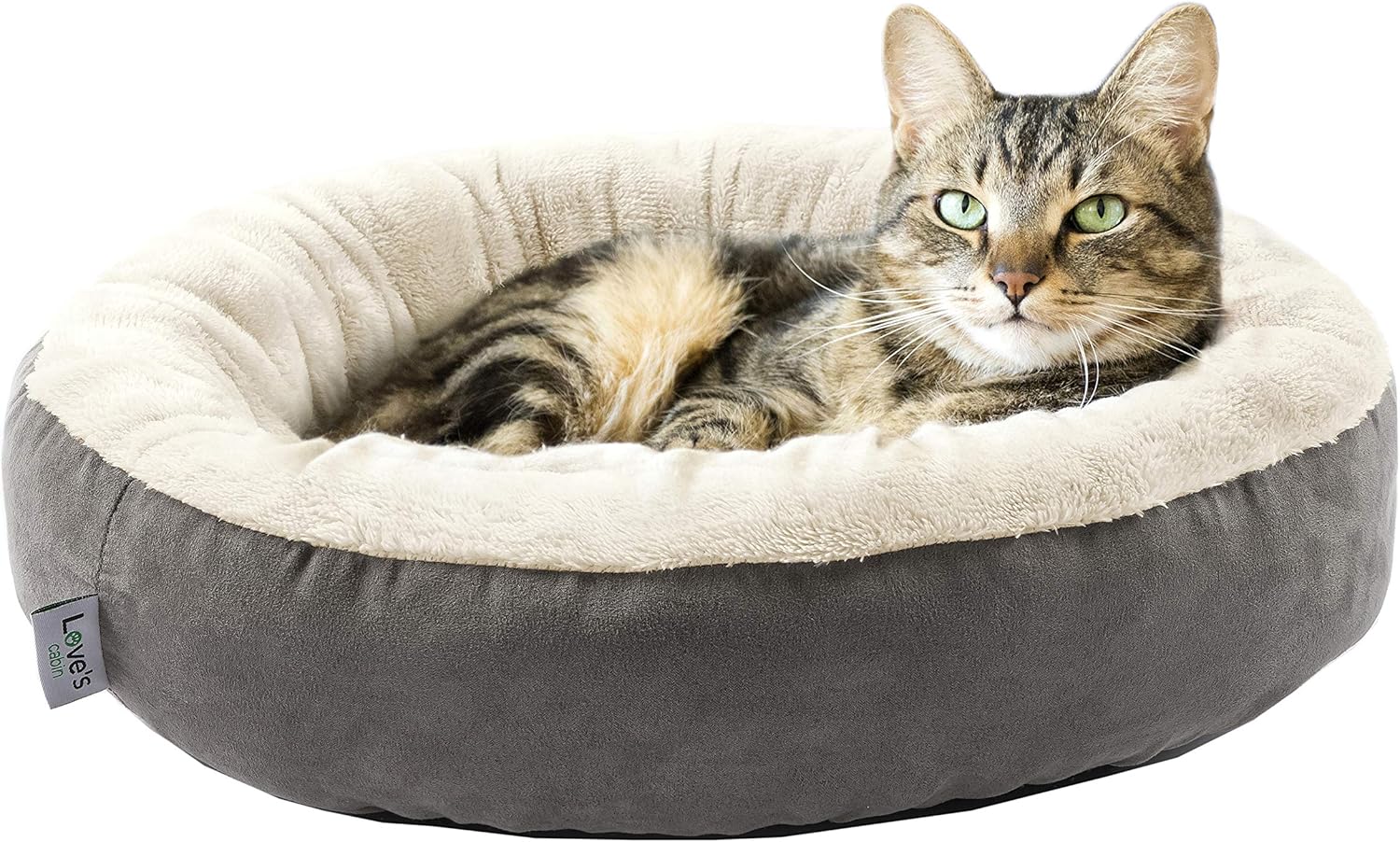 Cama estilo cojín, redonda para gatos y perros, de Love's, cama de 20 pulgadas para gatos o perros pequeños, antideslizante y resistente al agua, tela súper suave y duradera, se puede lavar a máquina. Cama de lujo para gatos y perros.
