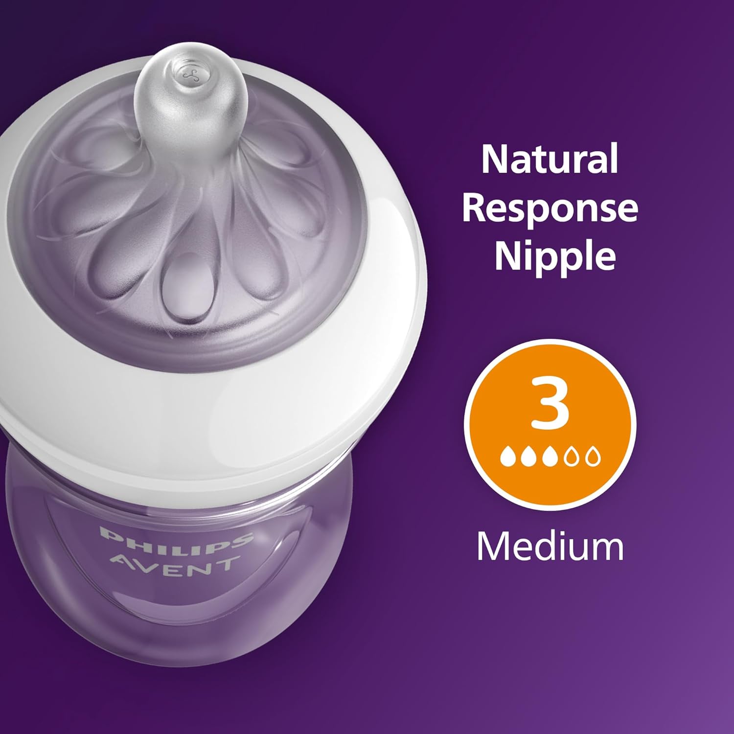 Philips AVENT - Biberón natural con boquilla de respuesta natural, transparente, 9 onzas, paquete de 4, SCY903/04