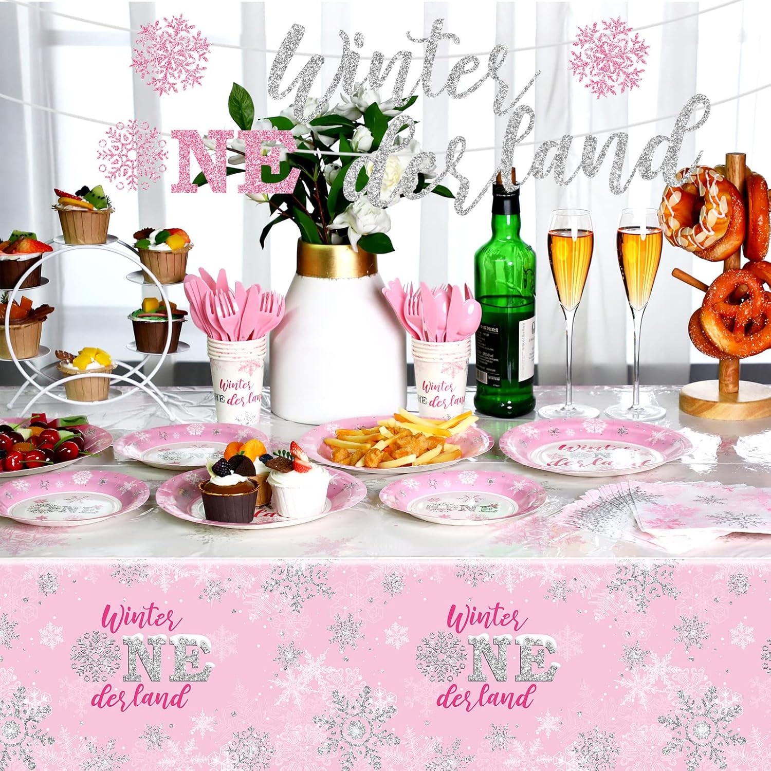 50% off   Tiamon 172 Pcs Winter Onederland Party Supply,