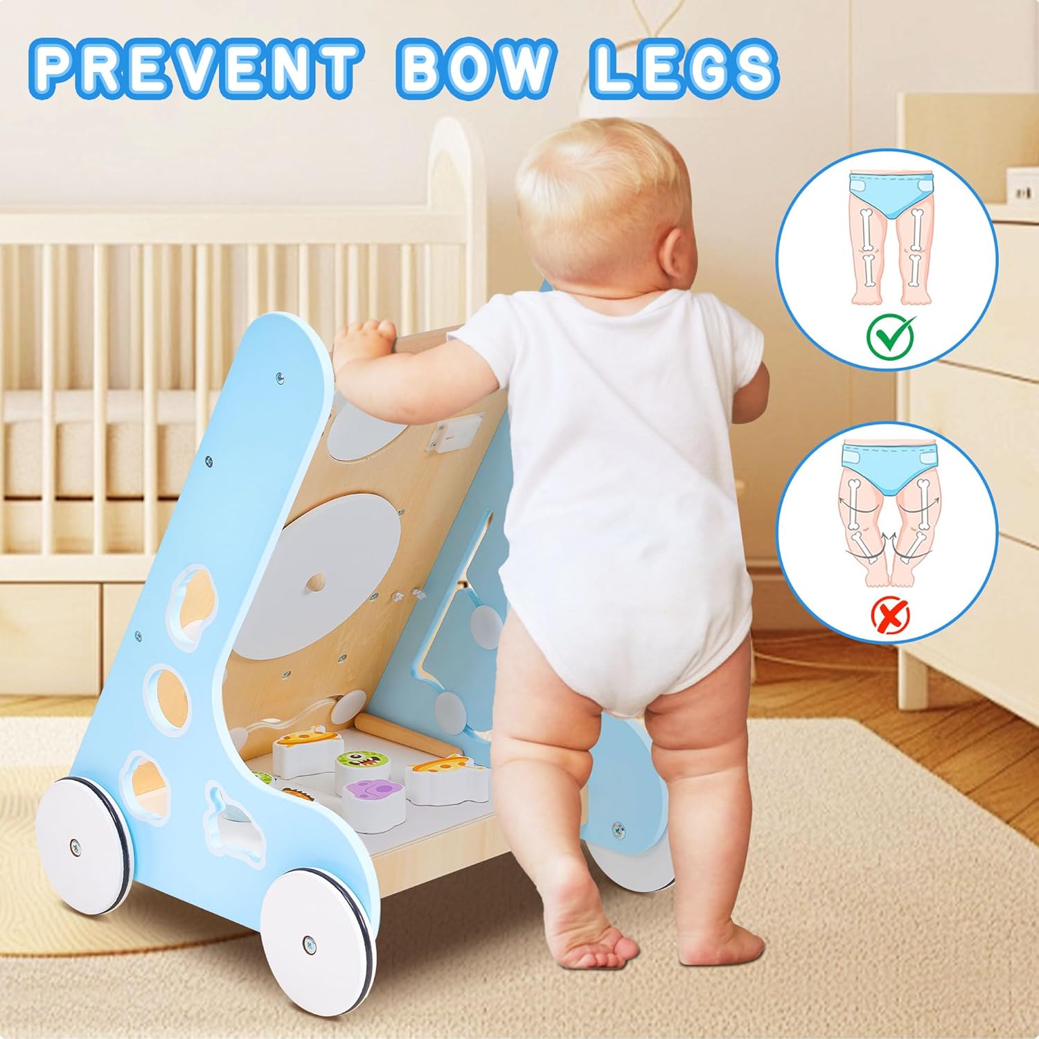 50% off  Wooden Baby Walker Push 
