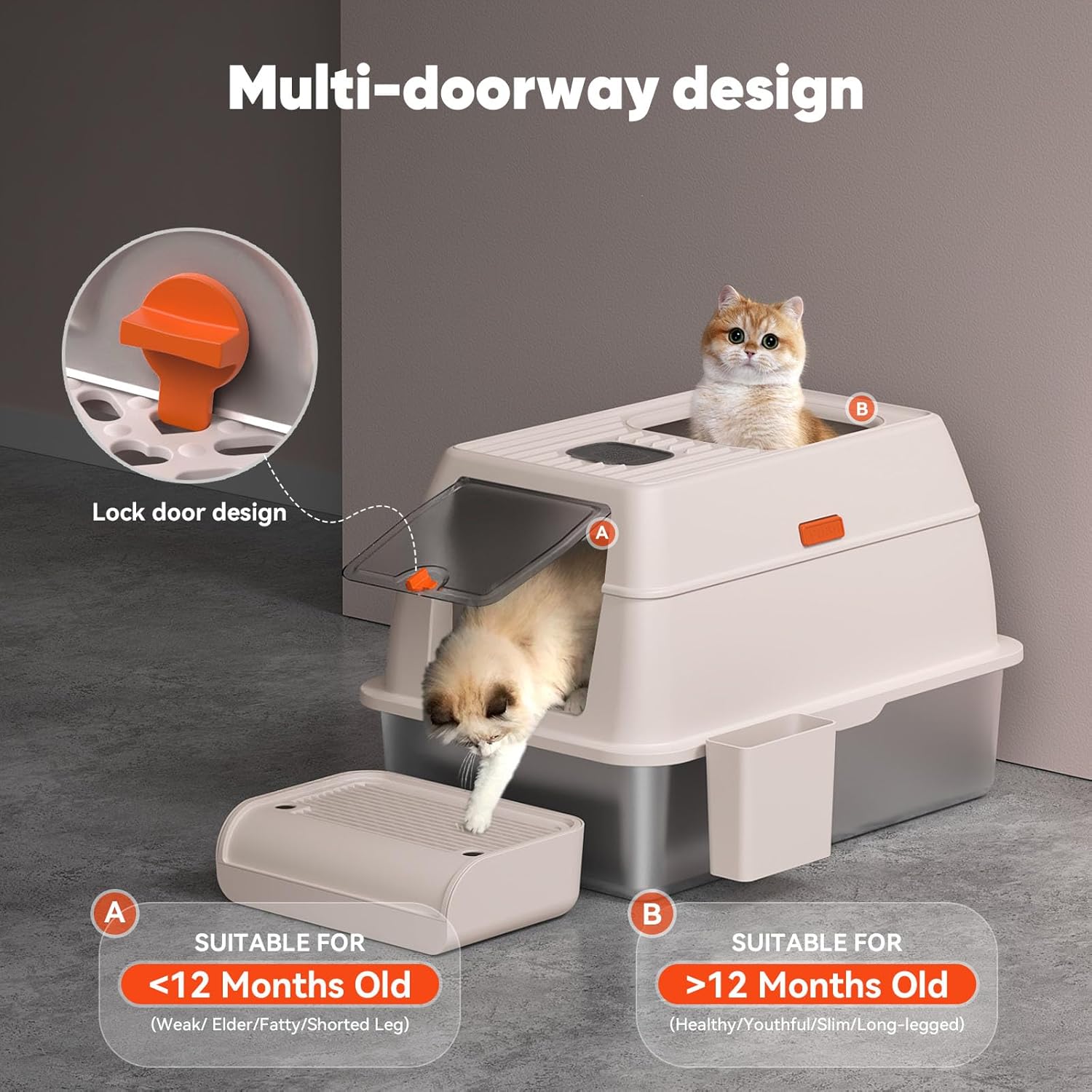 50% off Stainless Steel Cat Litter Box with Lid Scoop