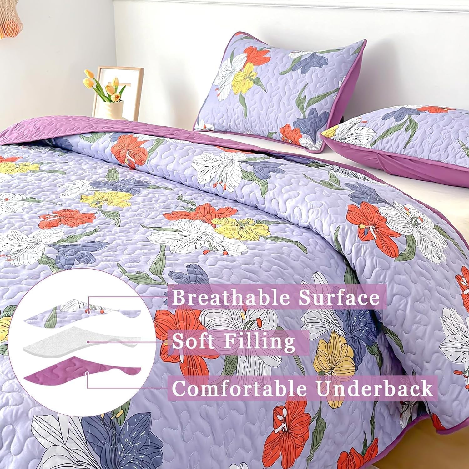 Floral Quilt Set King & Queen Size