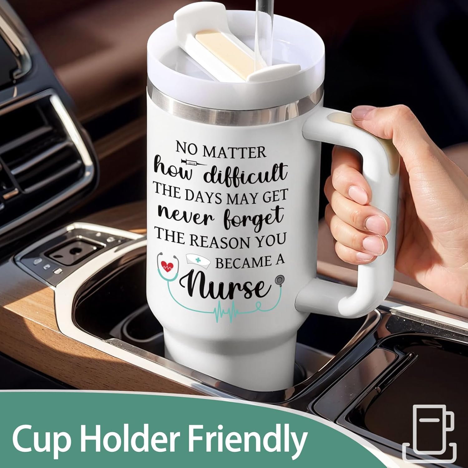 40oz Nurse Tumbler with Key Chain 
