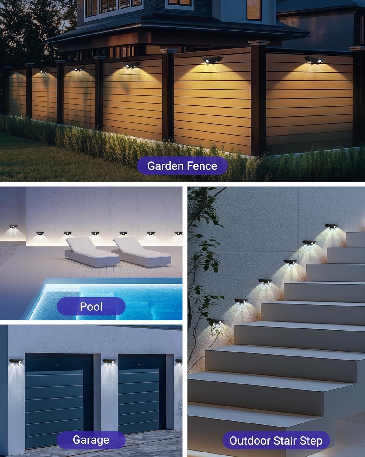 12 Pack Solar Fence Lights