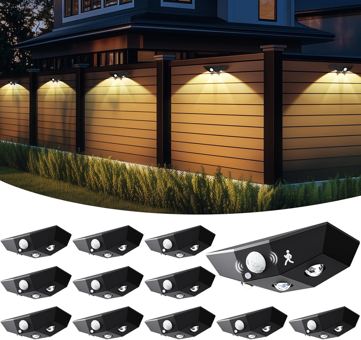 12 Pack Solar Fence Lights